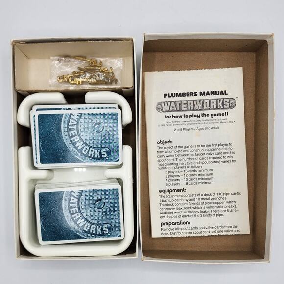 Vintage 1972 Parker Bothers Waterworks Leaking Pipe Card Game, No. 770, Complete - Picture 7 of 7